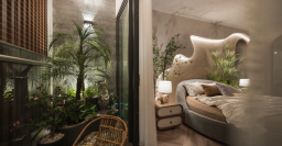 Không gian nghỉ dưỡng tràn ngập cây xanh trong căn hộ 200m2 ở Hà Nội